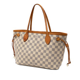 ルイ ヴィトン ダミエ アズール ネヴァーフルPM トートバッグ ショルダーバッグ N51110 ホワイト PVC レザー レディース LOUIS VUITTON 【中古】